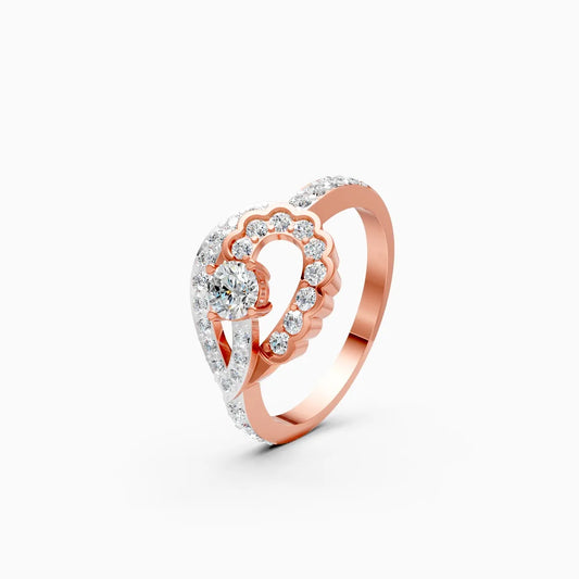 Dual Tone Swirl Lab Grown Diamond Ring