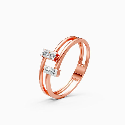 Double Bar Diamond Ring