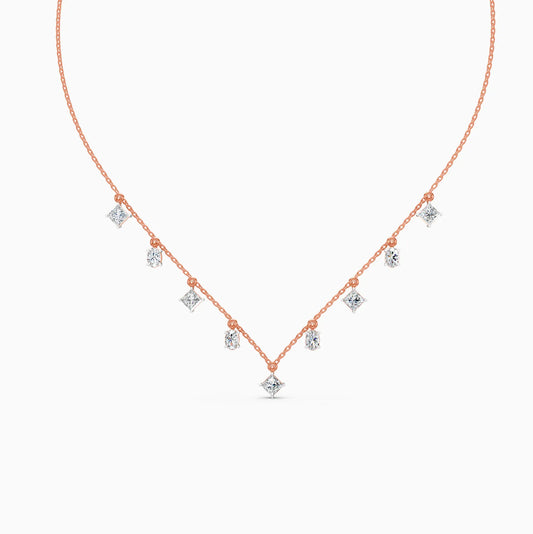 Geometric Radiance Charm Diamond Necklace