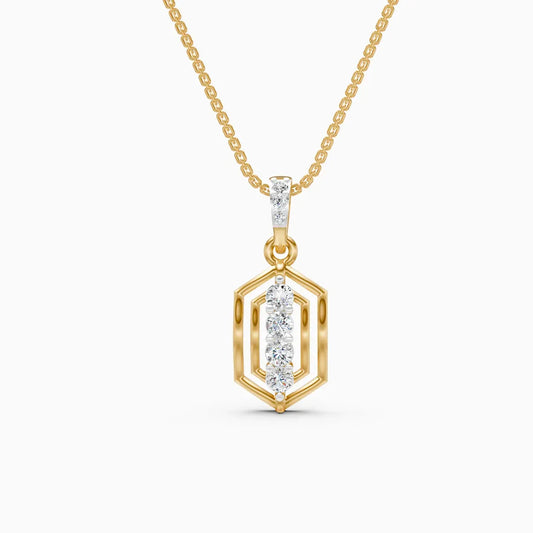 Geometric Diamond Frame Pendant