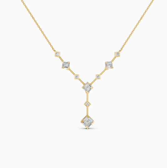 Stylish Two layer Lab Grown Diamond Charm Necklace