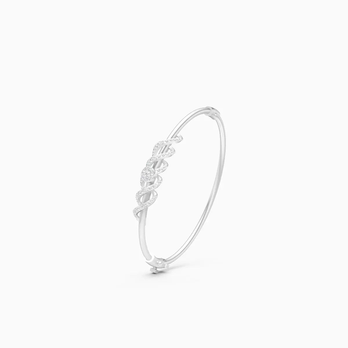 Glimmer Twisted  Diamond Kada Style Bracelet