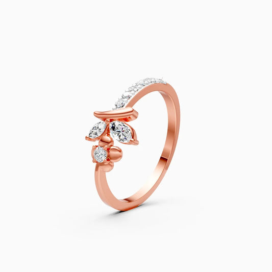 Floral Leaf Diamond Ring