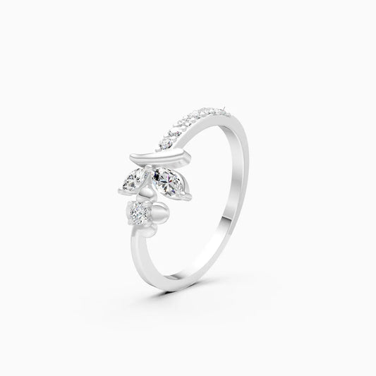 Floral Leaf Diamond Ring