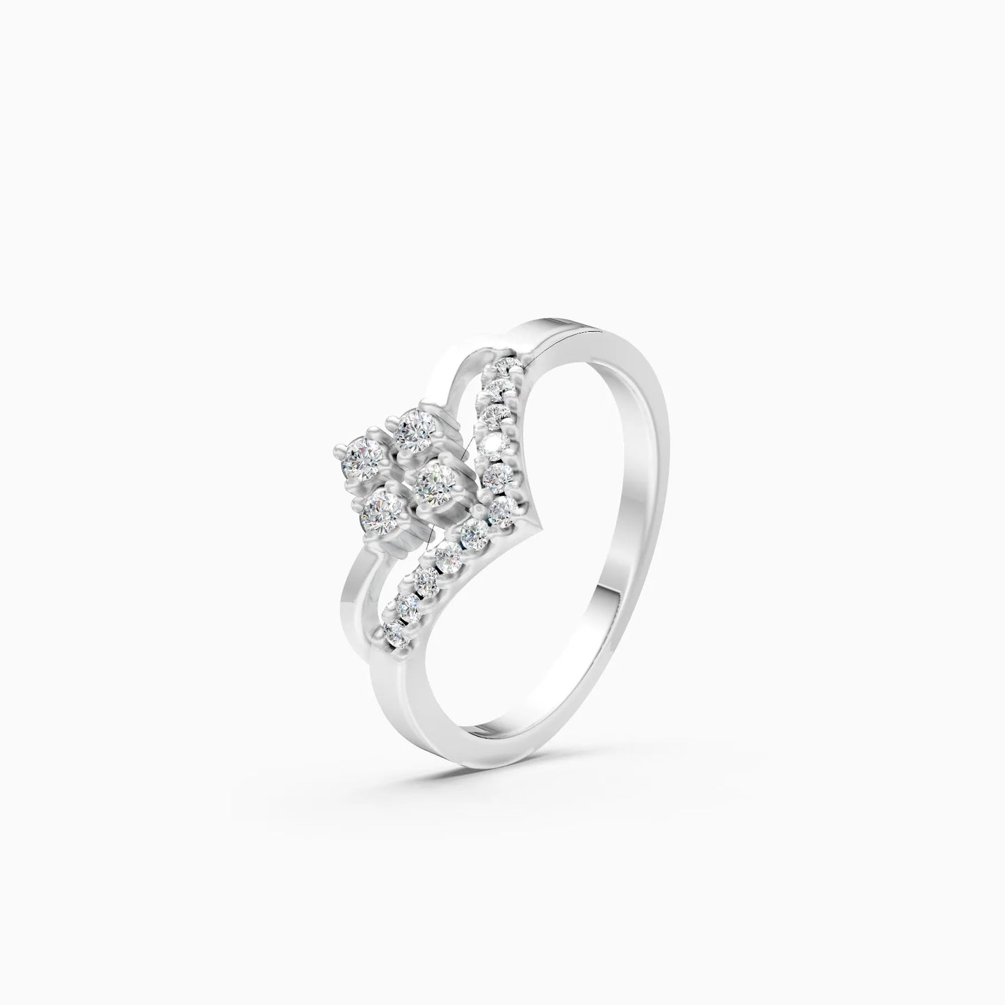 Sparkling V-Band Lab Diamond Ring