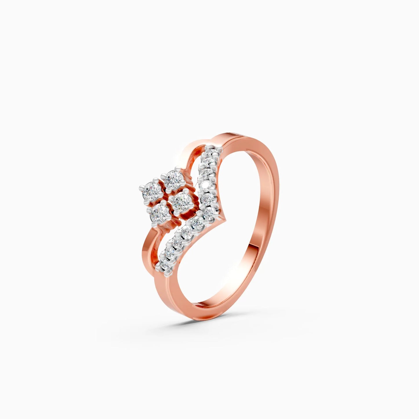 Sparkling V-Band Lab Diamond Ring