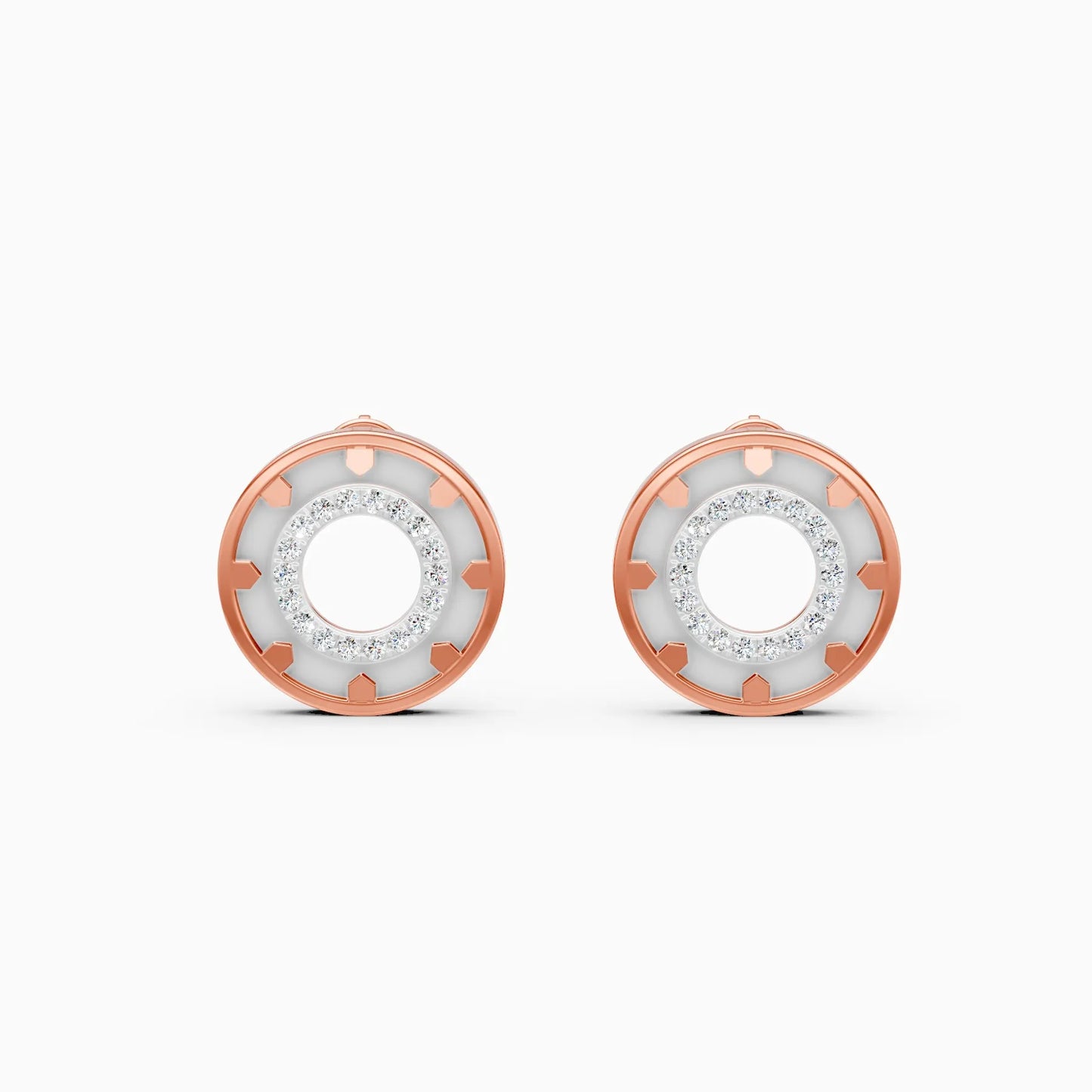 Elegant Halo Diamond Stud Earrings