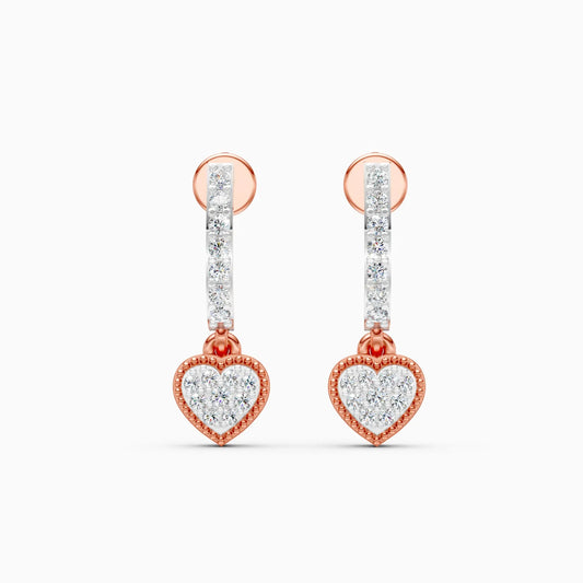Sparkling Heart Lab Grown Diamond Earrings