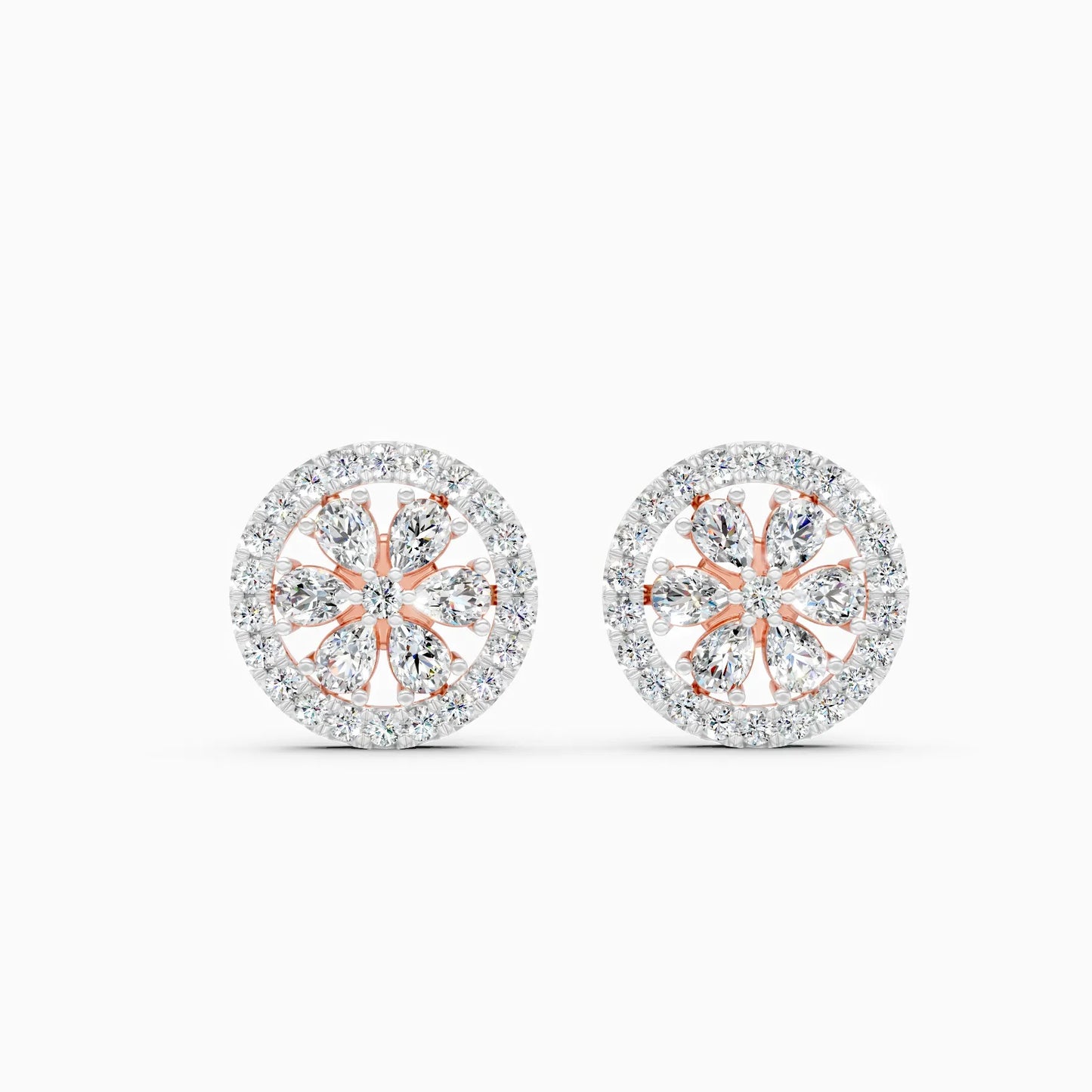 Floral Cluster Lab Grown Diamond Stud Earrings
