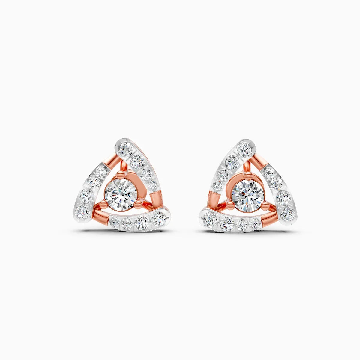 Unique Triangle Halo Lab Grown Diamond Studs