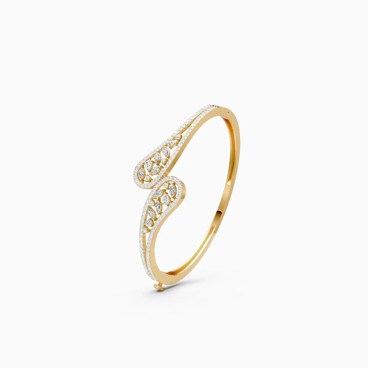 Stylish Leaf Shape Lab Diamond Bracelet