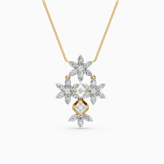 Floral Marquise Lab Grown Diamond Necklace