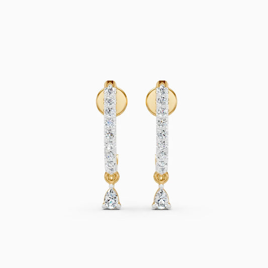 Pear Drop Lab Grown Diamond Huggie Earrings