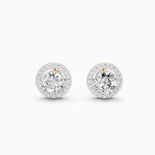 Round Solitaire Lab Diamond Studs