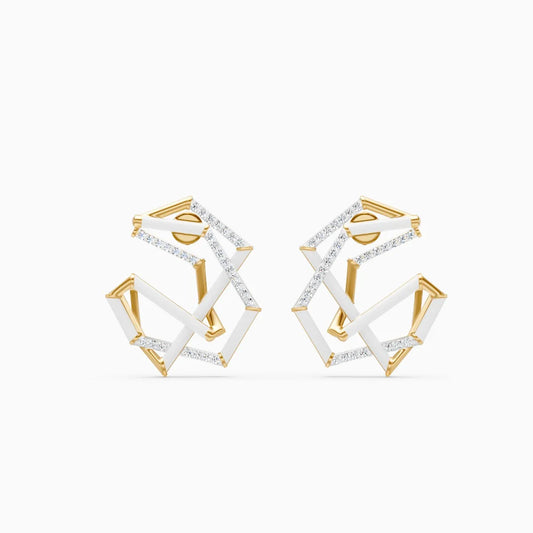 Modern Art-Inspired Diamond Studs