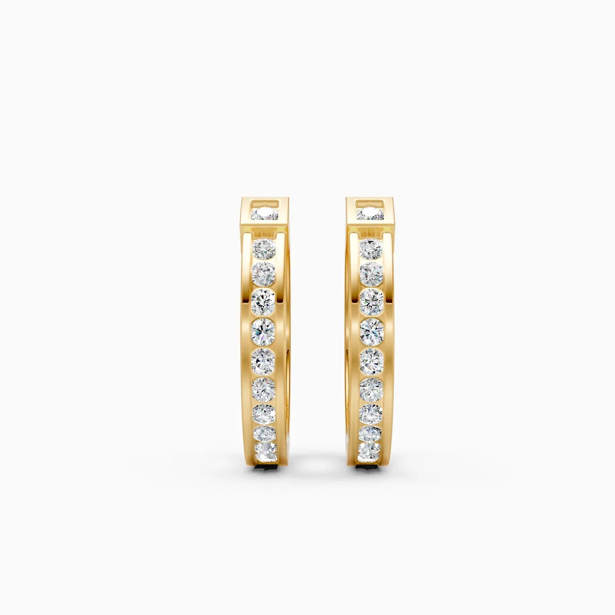 Elegant Sparkle Line Diamond Hoop Earrings