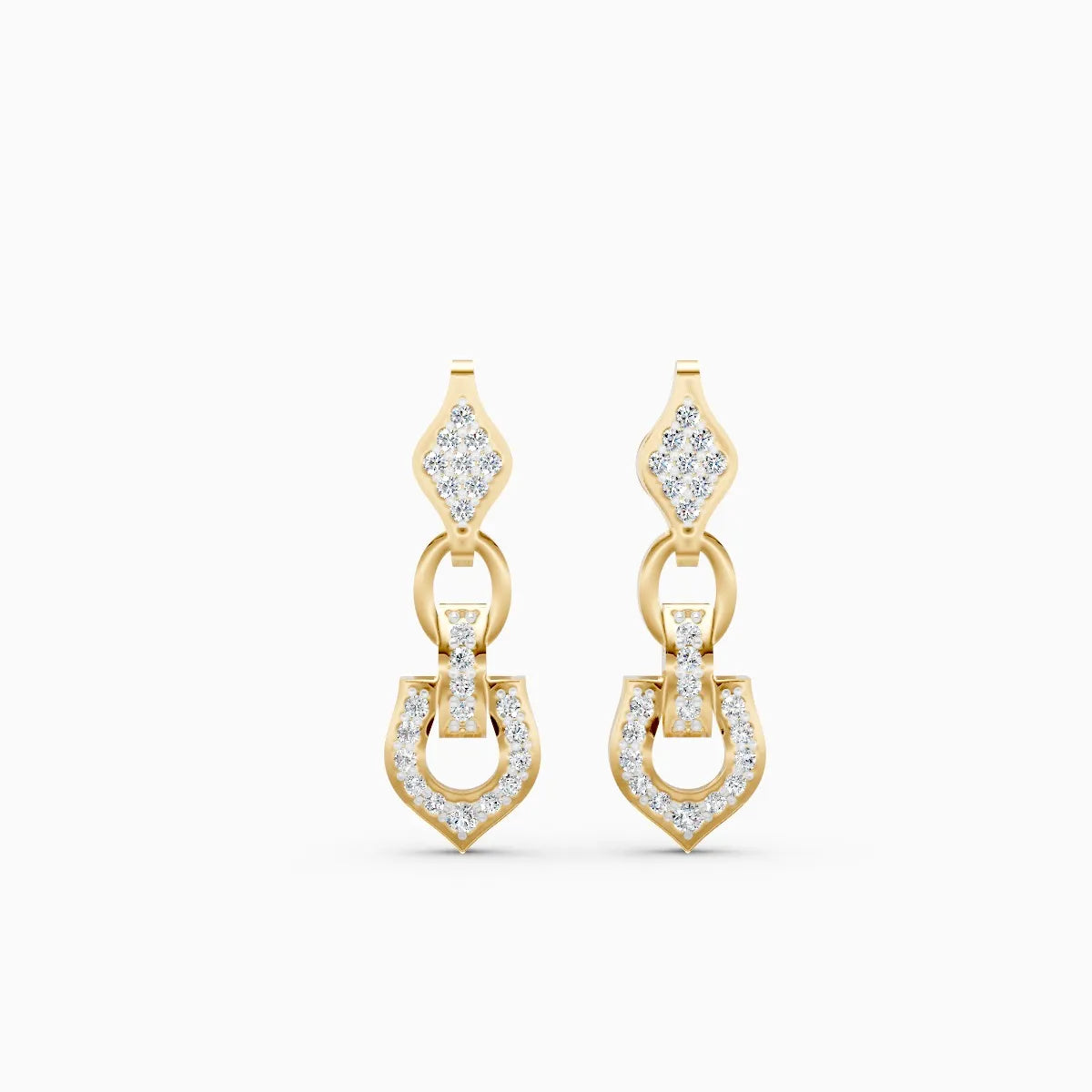 Regal Charm Link Lab Grown Diamond Earrings