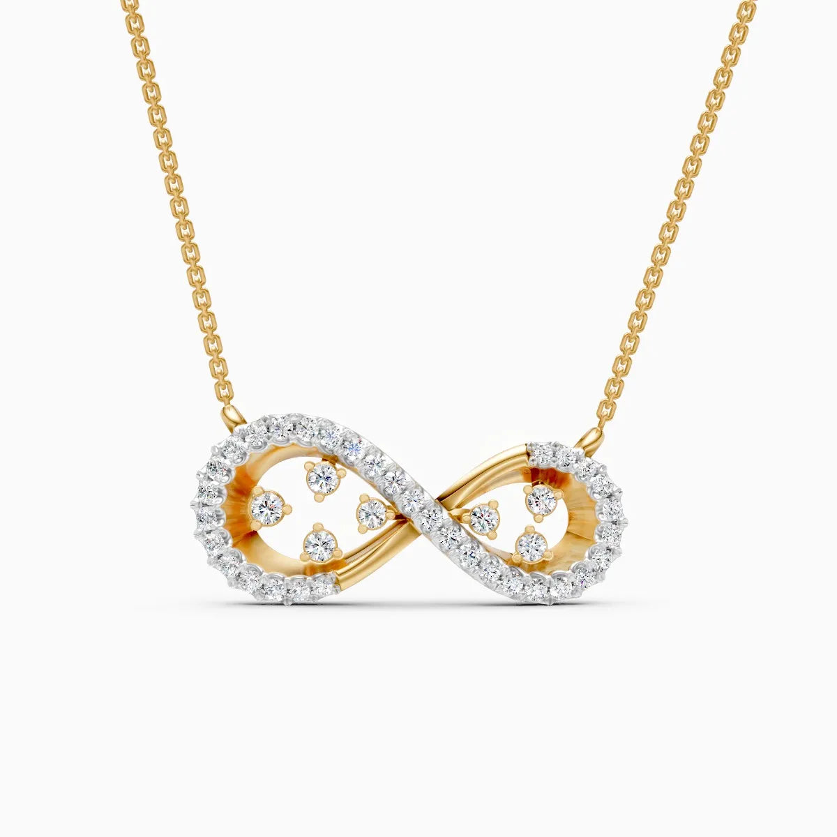 Infinity Embrace Delicate Diamond Necklace