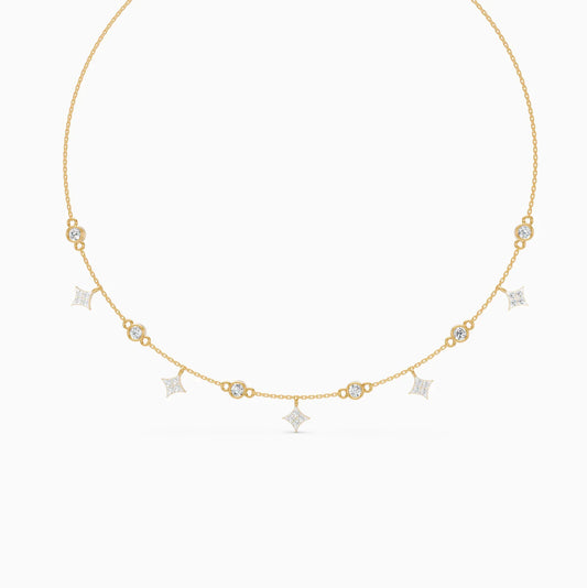 Starlit Gleam Round Stone Necklace