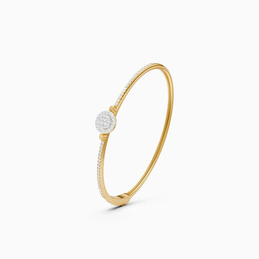 Sleek Diamond Band Bracelet Featuring Central Solitaire