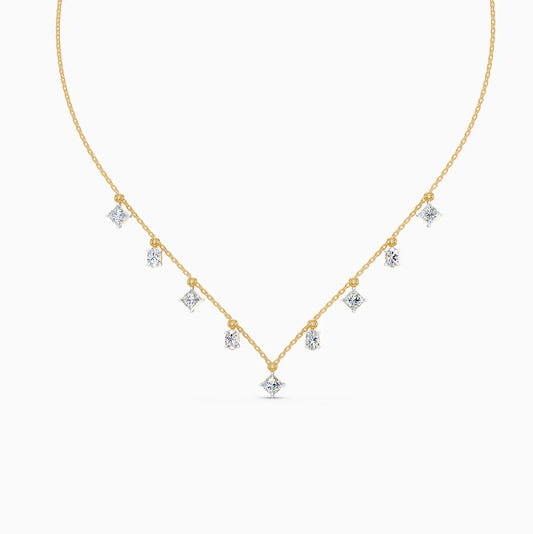Geometric Radiance Charm Diamond Necklace
