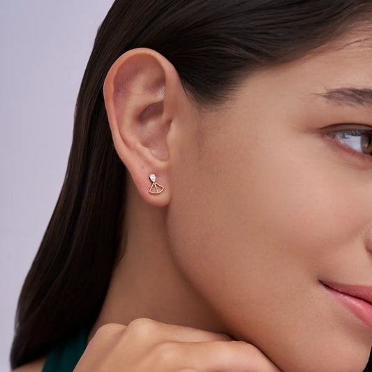 Pear Geometric Fan Studs