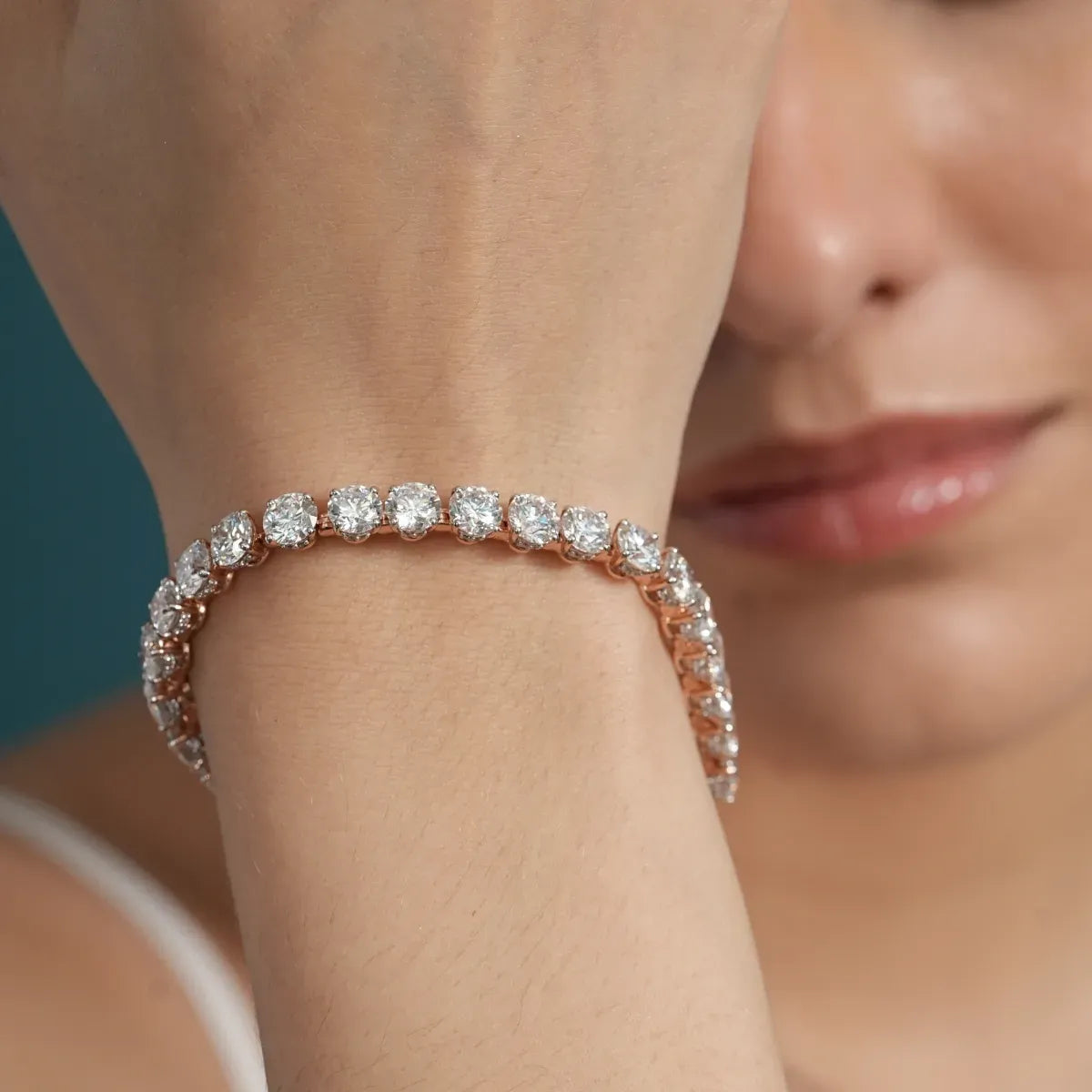 Round Solitaire Diamond Tennis Bracelet