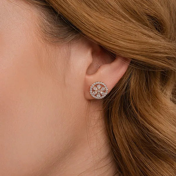 Floral Cluster Lab Grown Diamond Stud Earrings