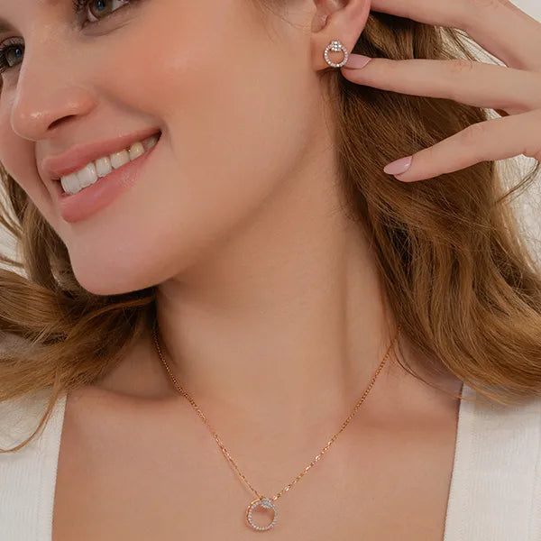 Celeste Circle Lab Grown Diamond Earrings