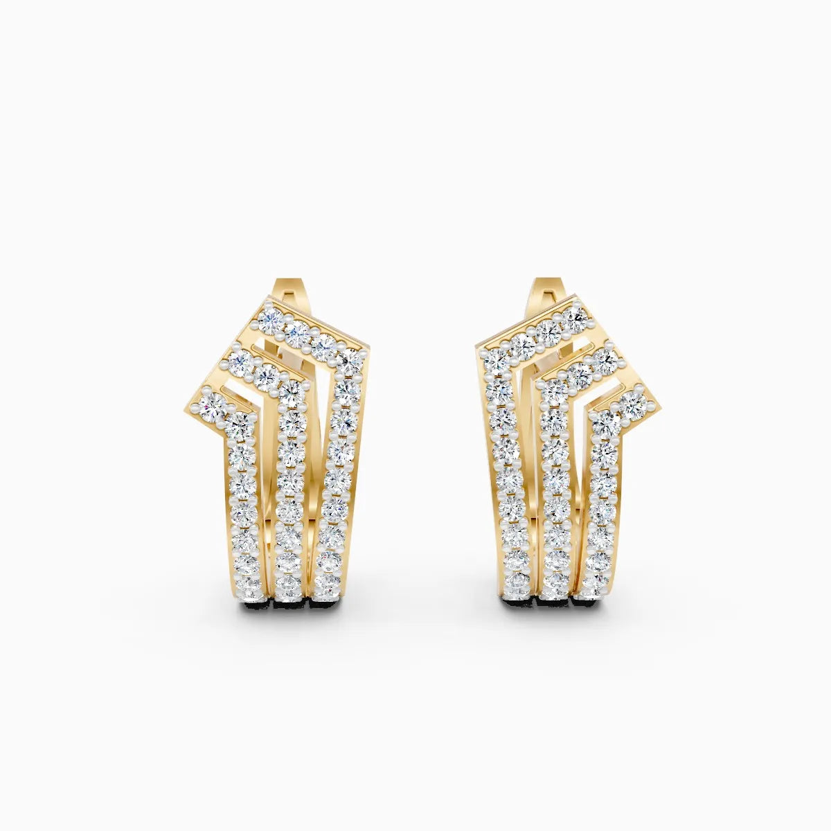 Geometric Multi Bar Lab Grown Diamond Earrings