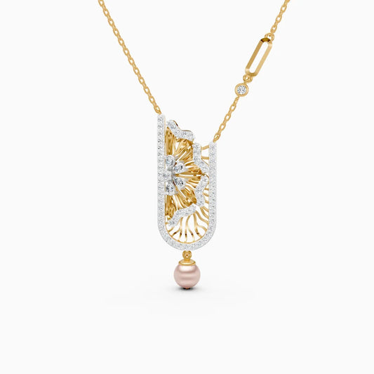 U-Curve Petal Lab Grown Diamond Pendant Set