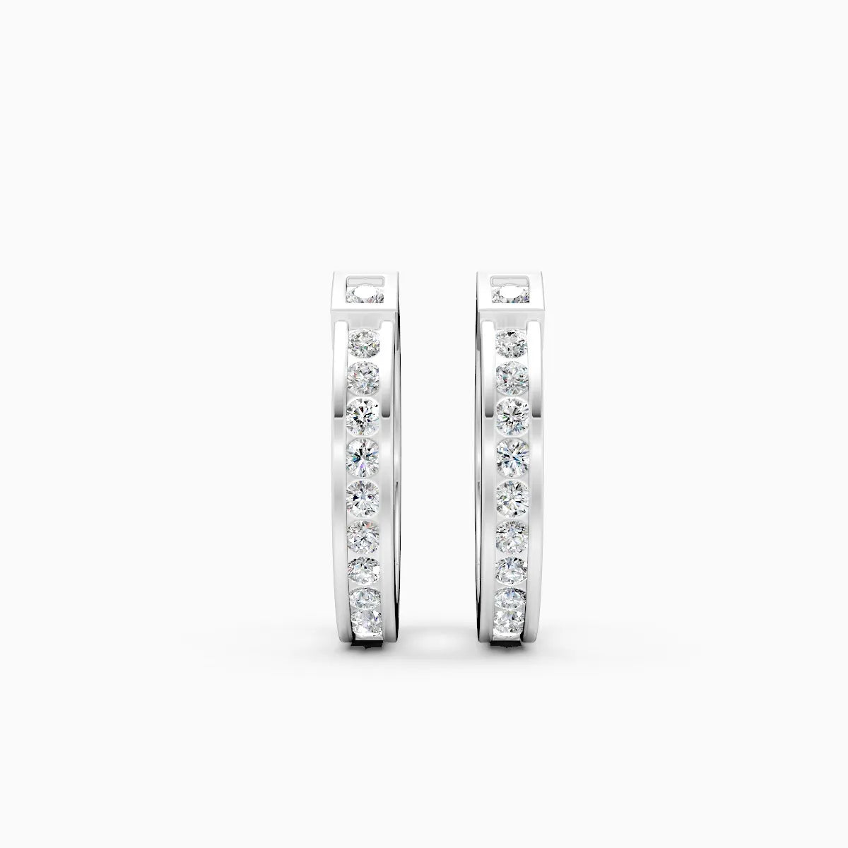Elegant Sparkle Line Diamond Hoop Earrings