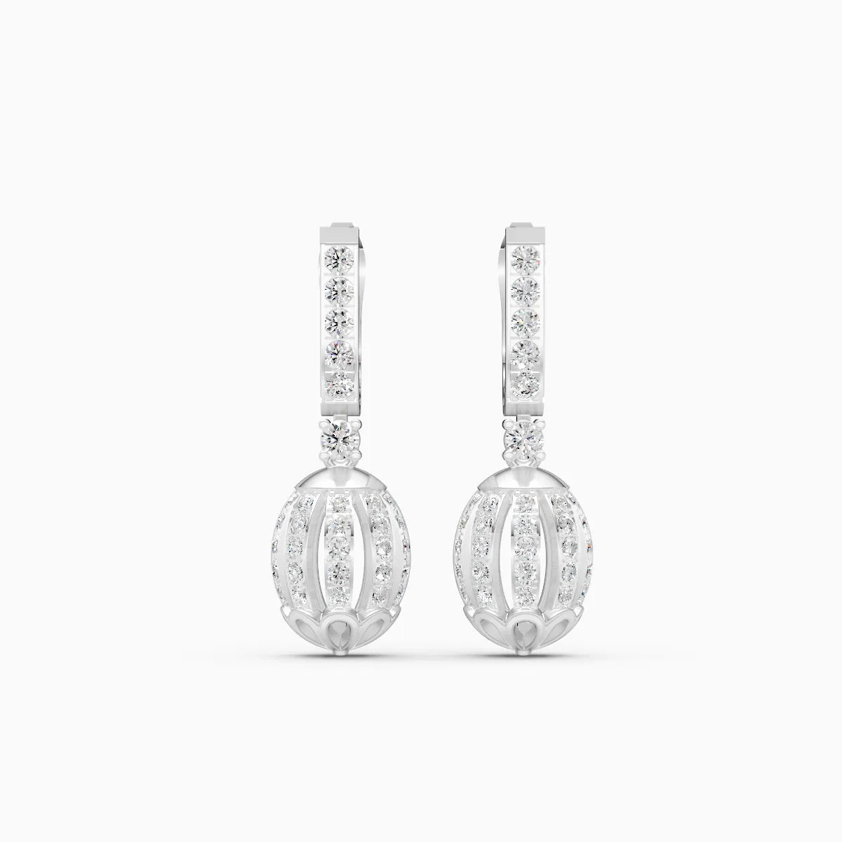 Art Deco Drop with Brilliant Round Cuts Lab Diamond Earrings