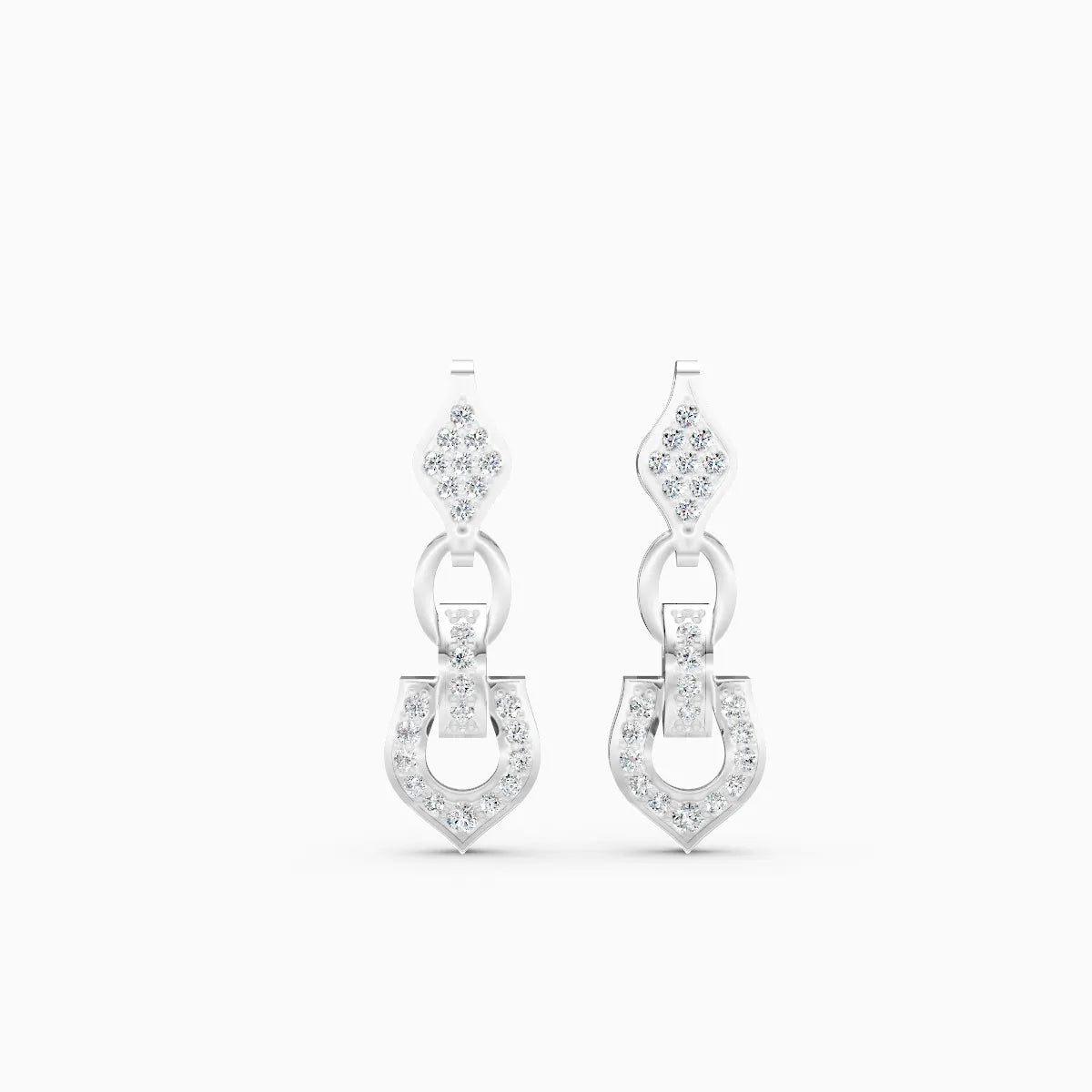 Regal Charm Link Lab Grown Diamond Earrings
