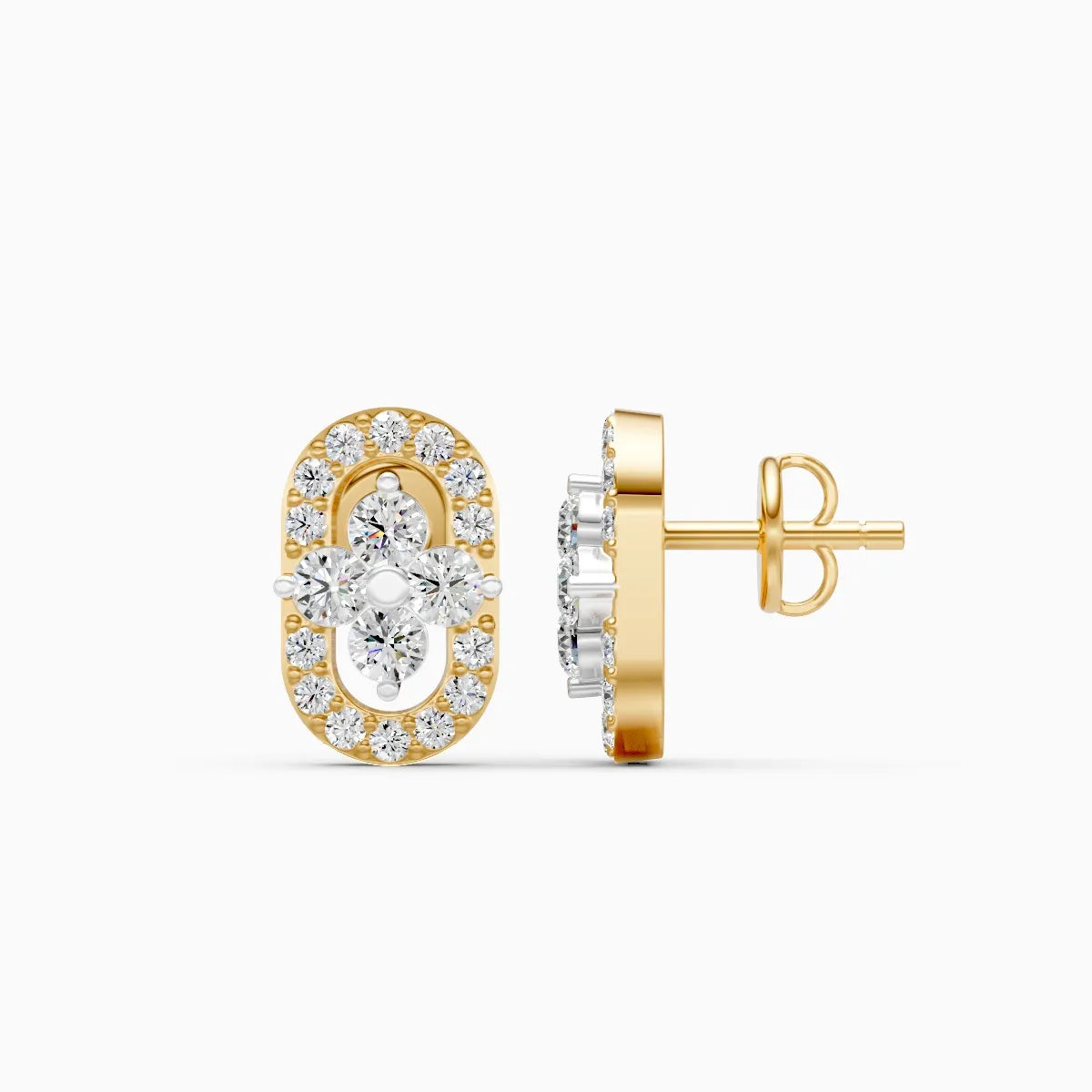 Pill Radiance Floral Cluster Lab Diamond Earrings