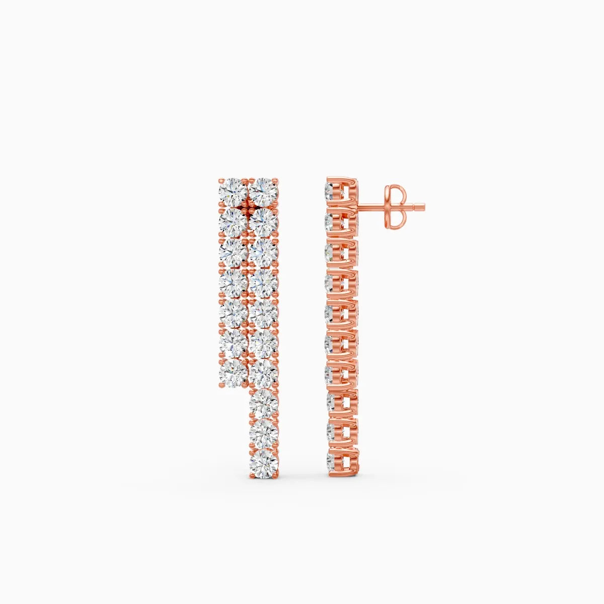 Brilliant Rows Statement Sparkle Line Earrings