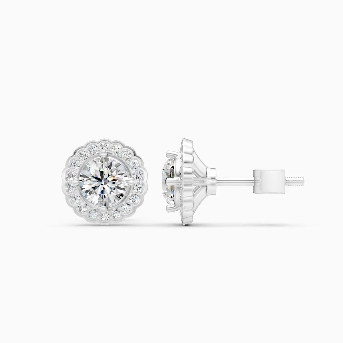 Halo Blossom Lab Grown Diamond Earrings