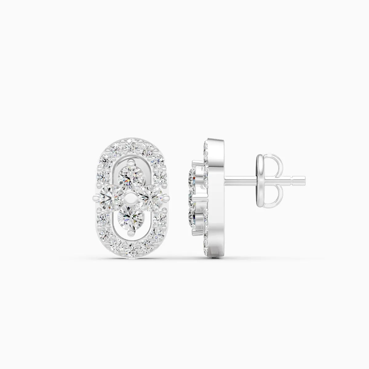 Pill Radiance Floral Cluster Lab Diamond Earrings