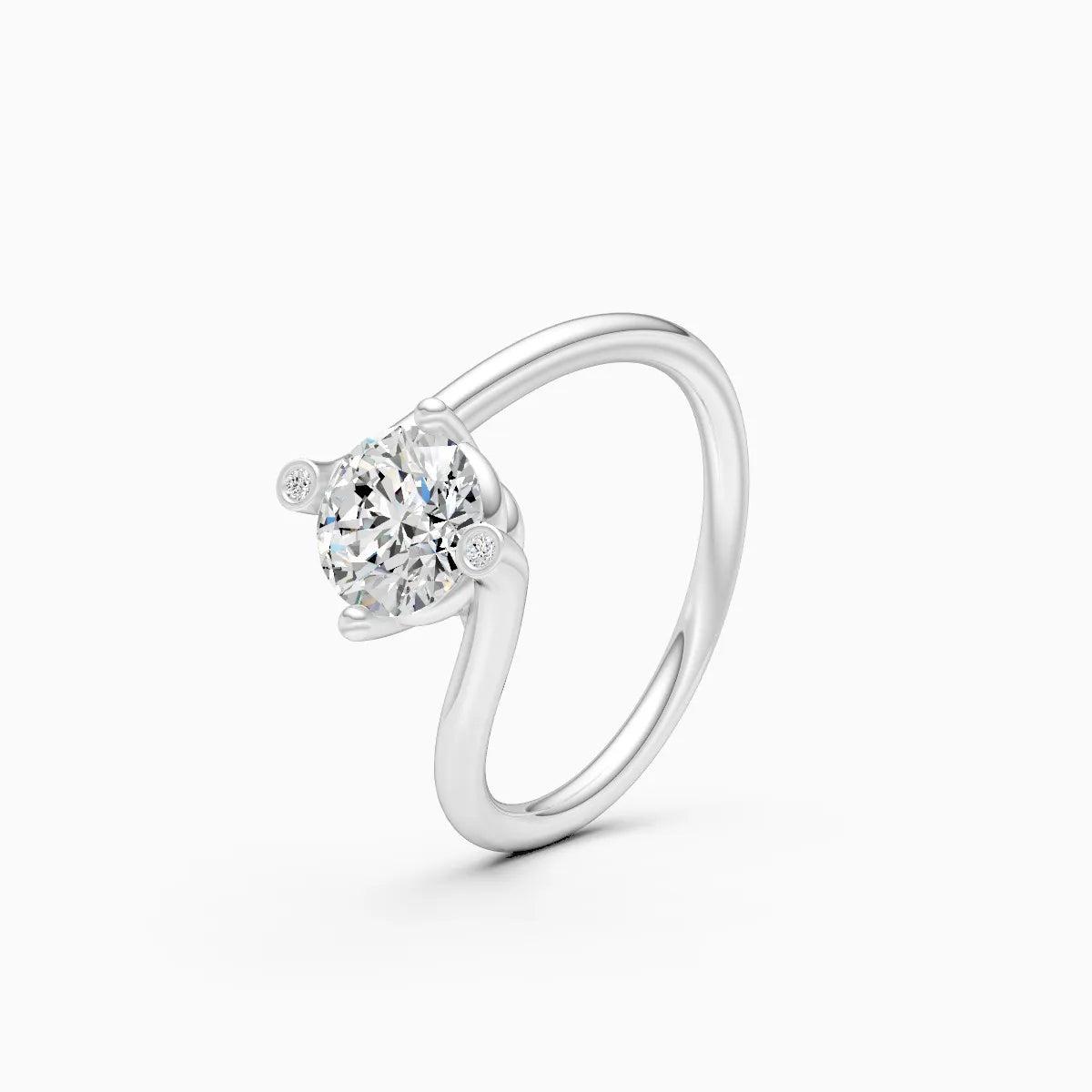 Classic Design Slim Band Solitaire Ring