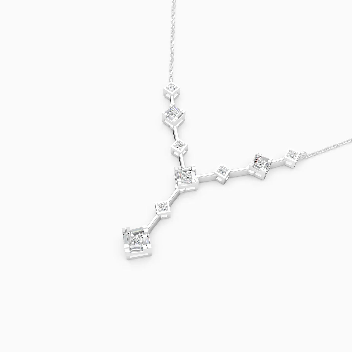 Stylish Two layer Lab Grown Diamond Charm Necklace