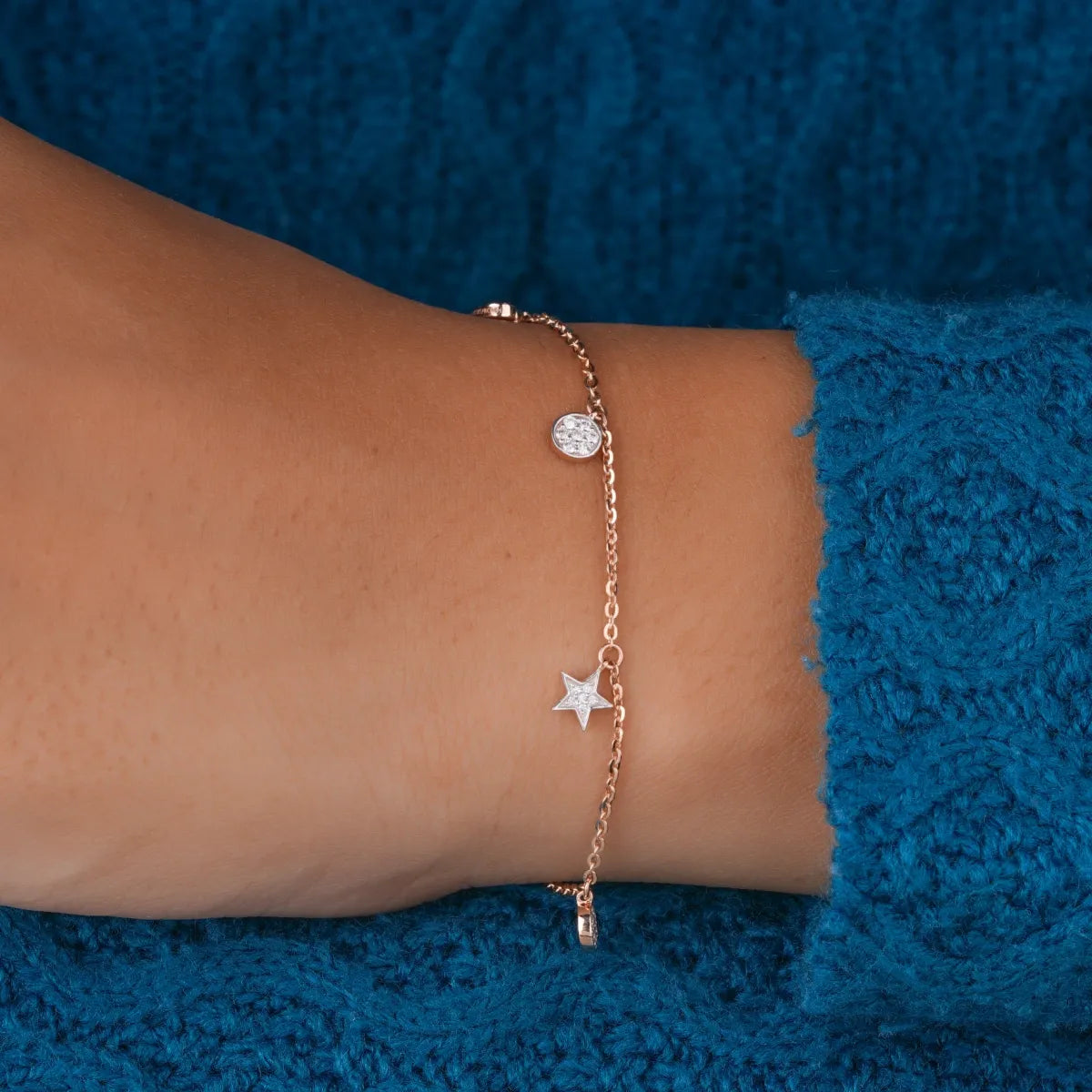 Multi Stone Hanging Lab Diamond Bracelet