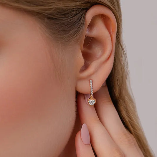 Sparkling Heart Lab Grown Diamond Earrings
