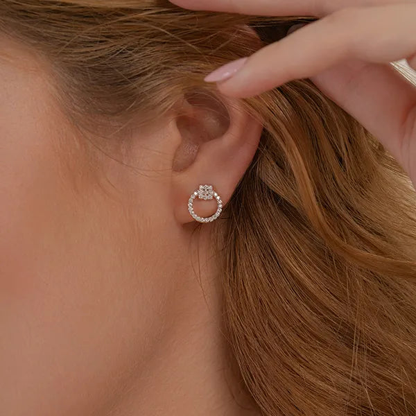 Celeste Circle Lab Grown Diamond Earrings
