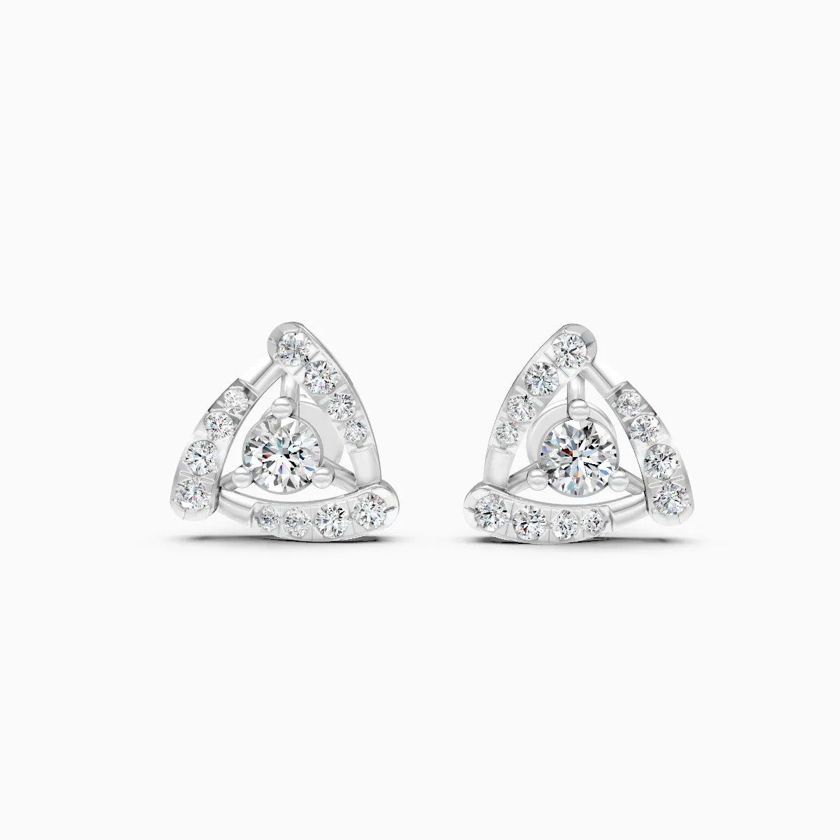 Unique Triangle Halo Lab Grown Diamond Studs