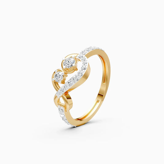 Crossover Solitaire Ring