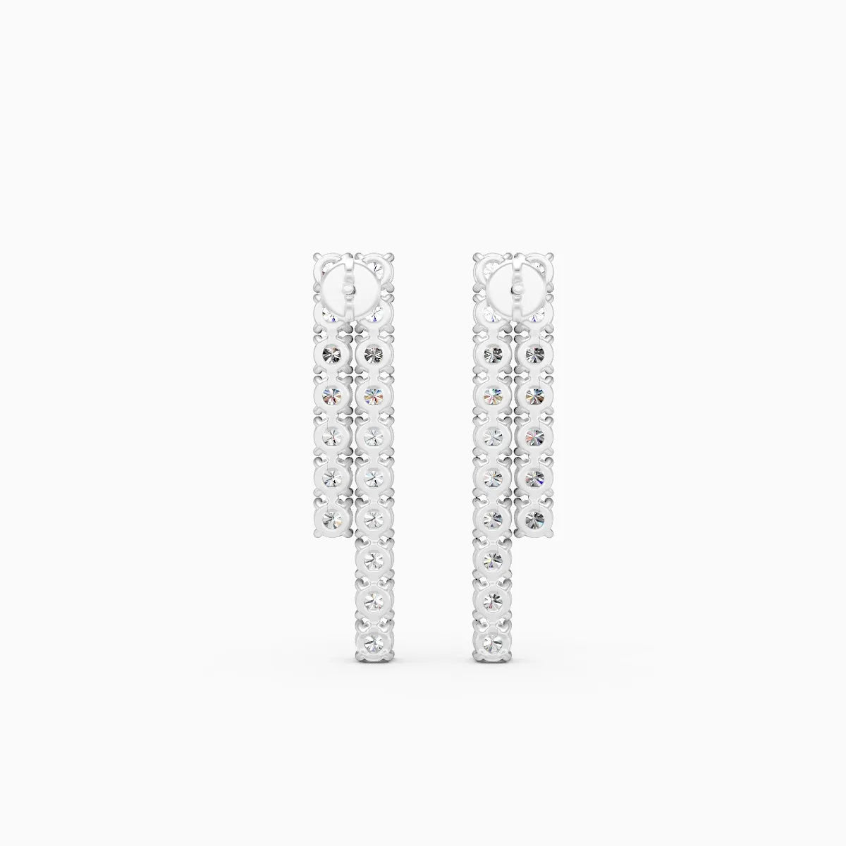 Brilliant Rows Statement Sparkle Line Earrings