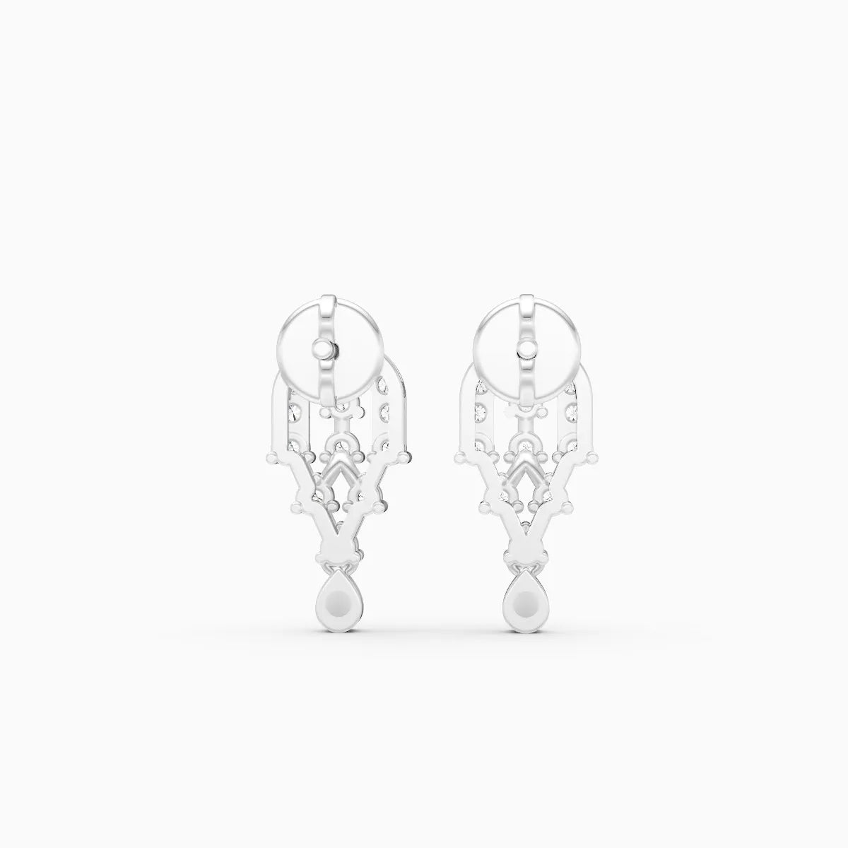 Round Two-Tone Lab Grown Diamond Earrings