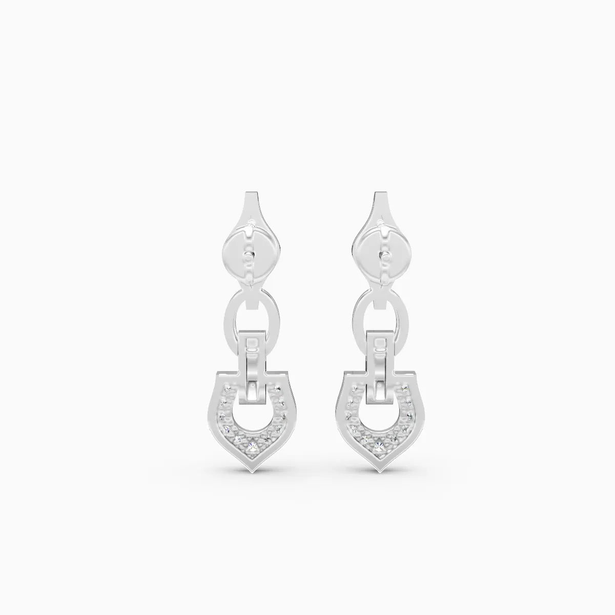 Regal Charm Link Lab Grown Diamond Earrings