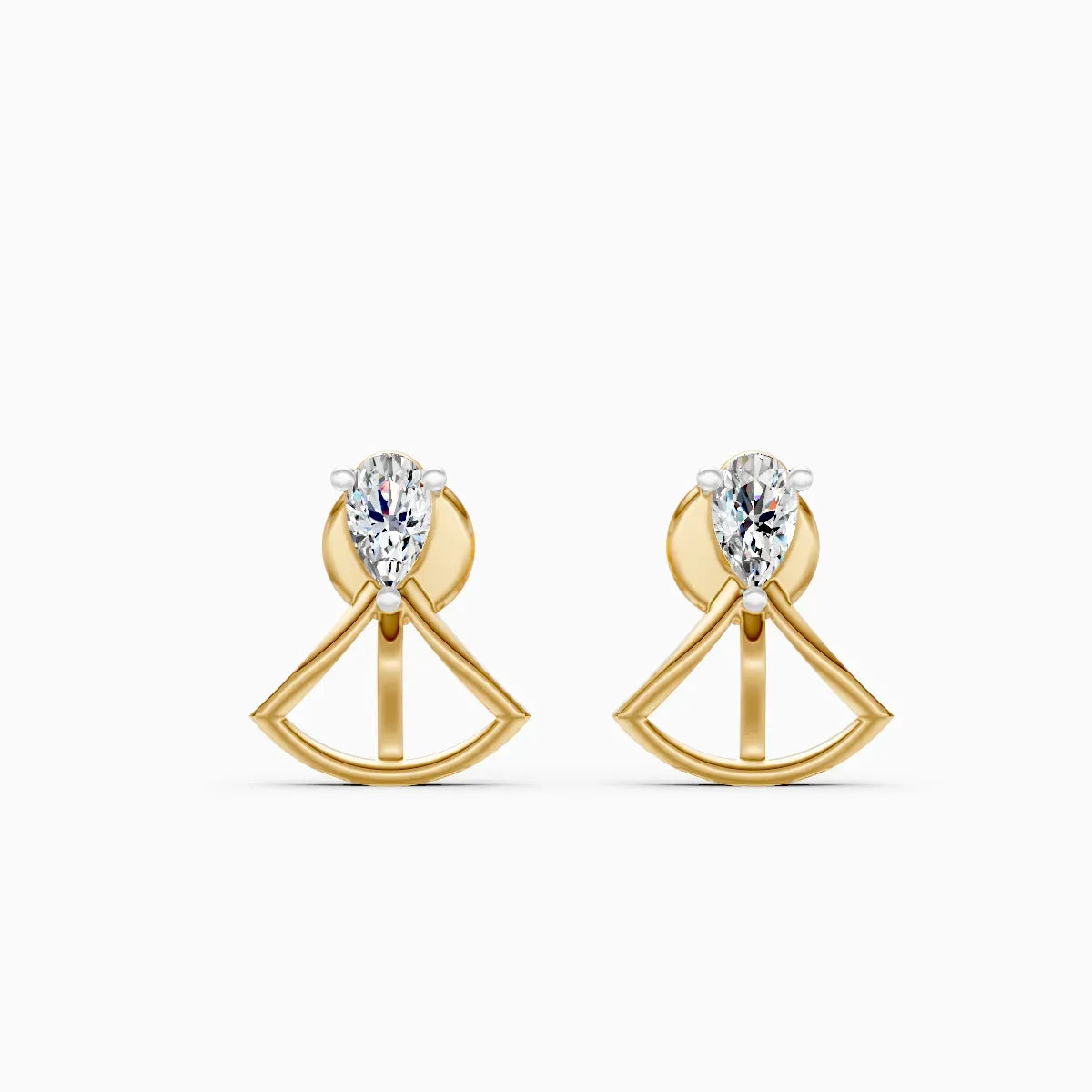 Pear Geometric Fan Studs