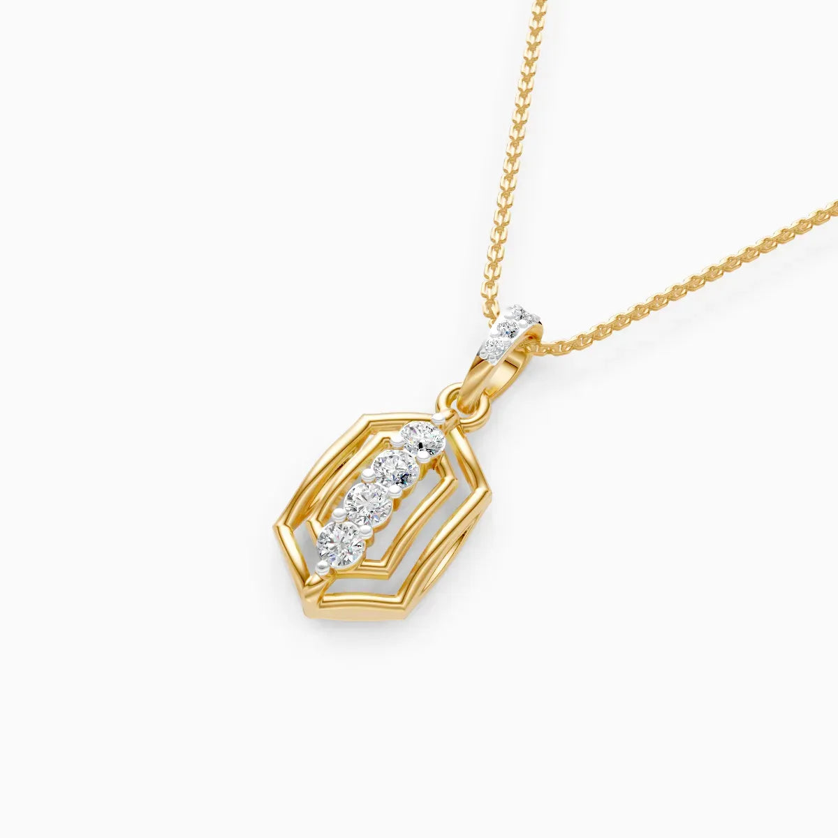 Geometric Diamond Frame Pendant